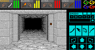 A corridor in Dungeon Master on the Atari ST